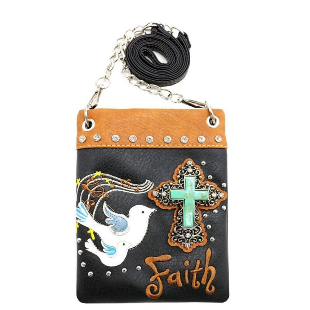 Black Dove & cross Bible Verse Messenger Bag